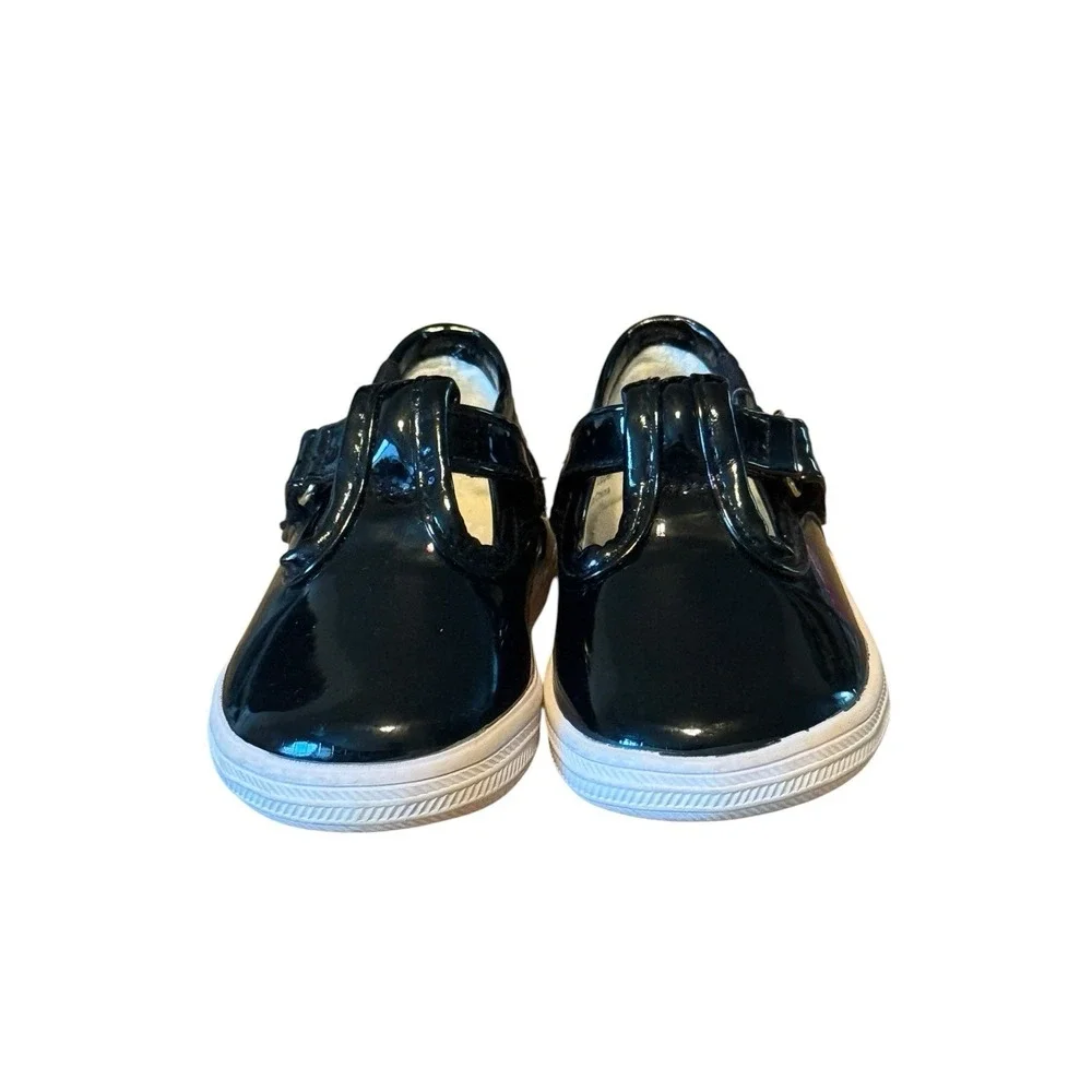 Keds Patent Black Leather Cap T-Strap Toddler Girls Sneakers Size 3M